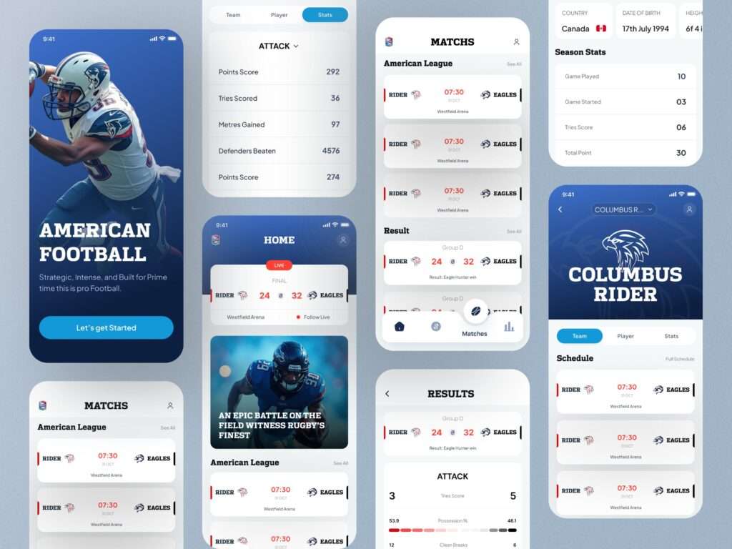 etruesports ios app navigation UI